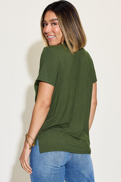 A Basic Top V-Neck High-Low T-Shirt