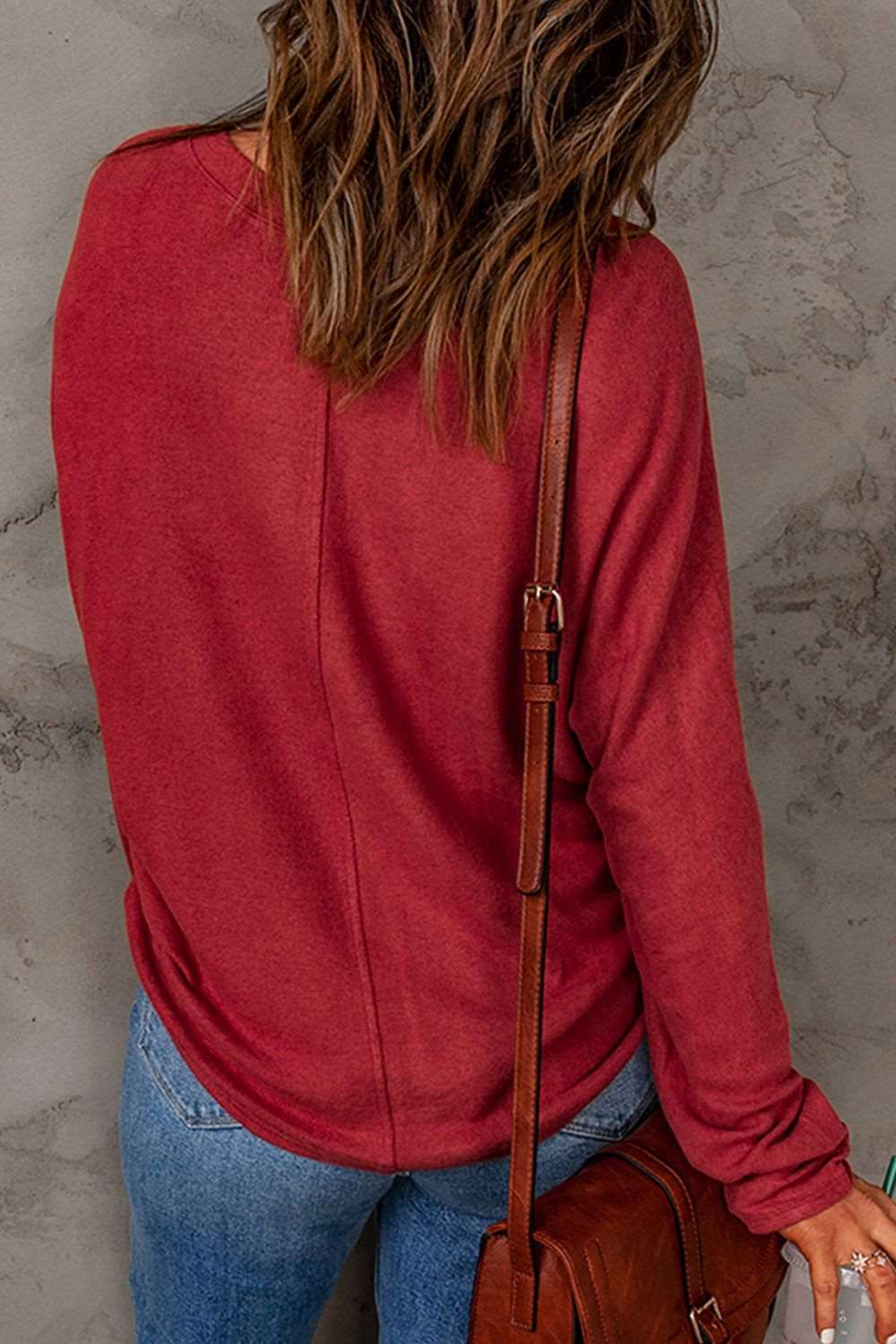 A Seam Detail Long Sleeve Top