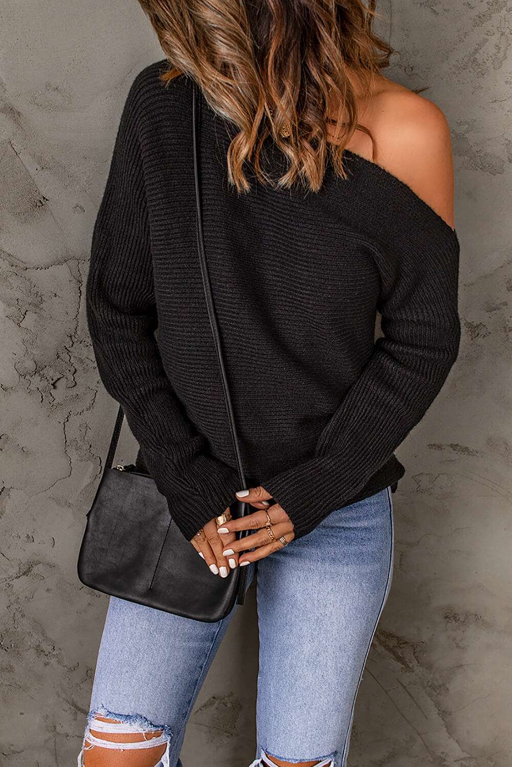 A Horizontal One-Shoulder Sweater
