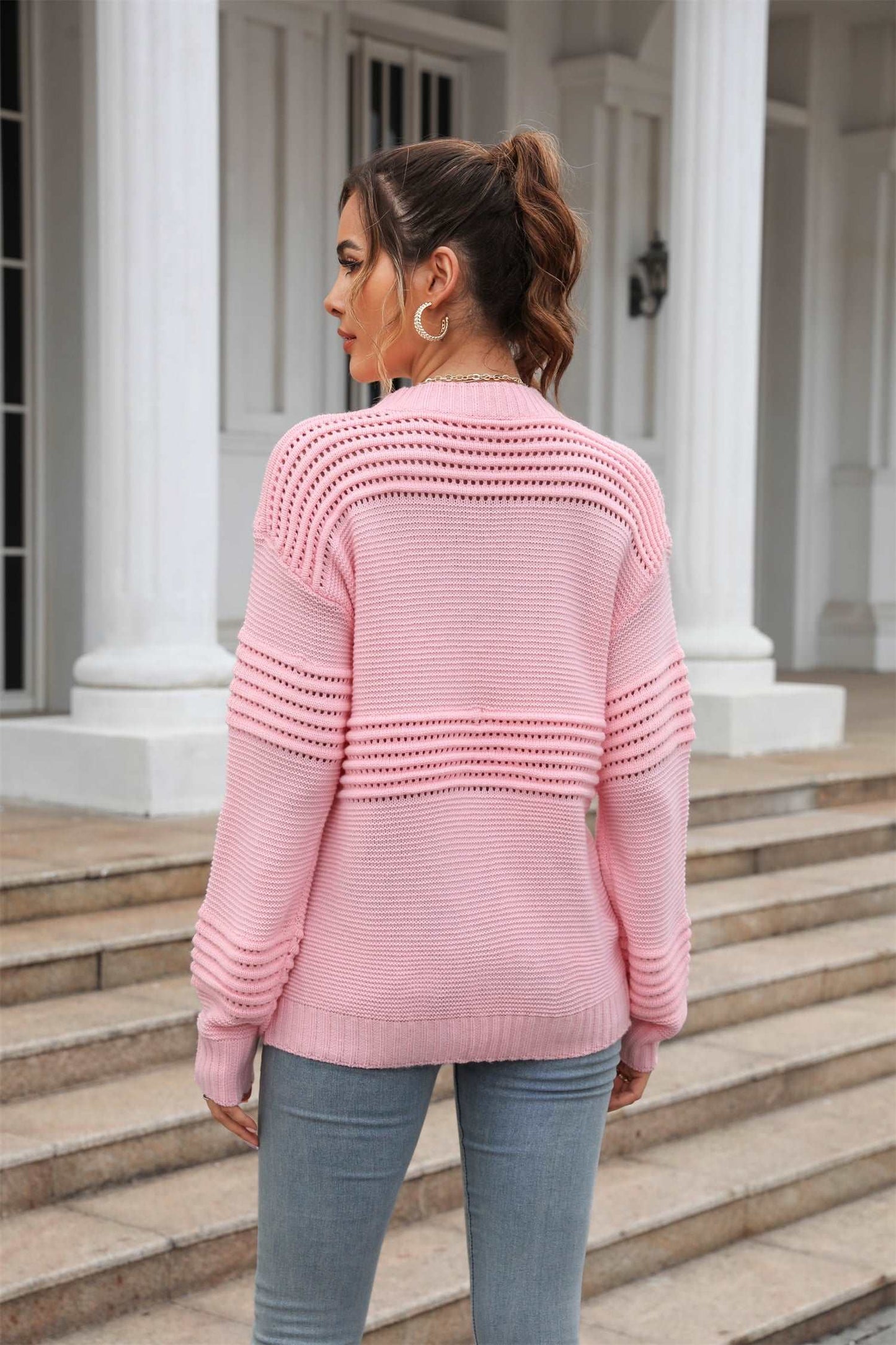 A Chic Long Sleeve Pullover Sweater