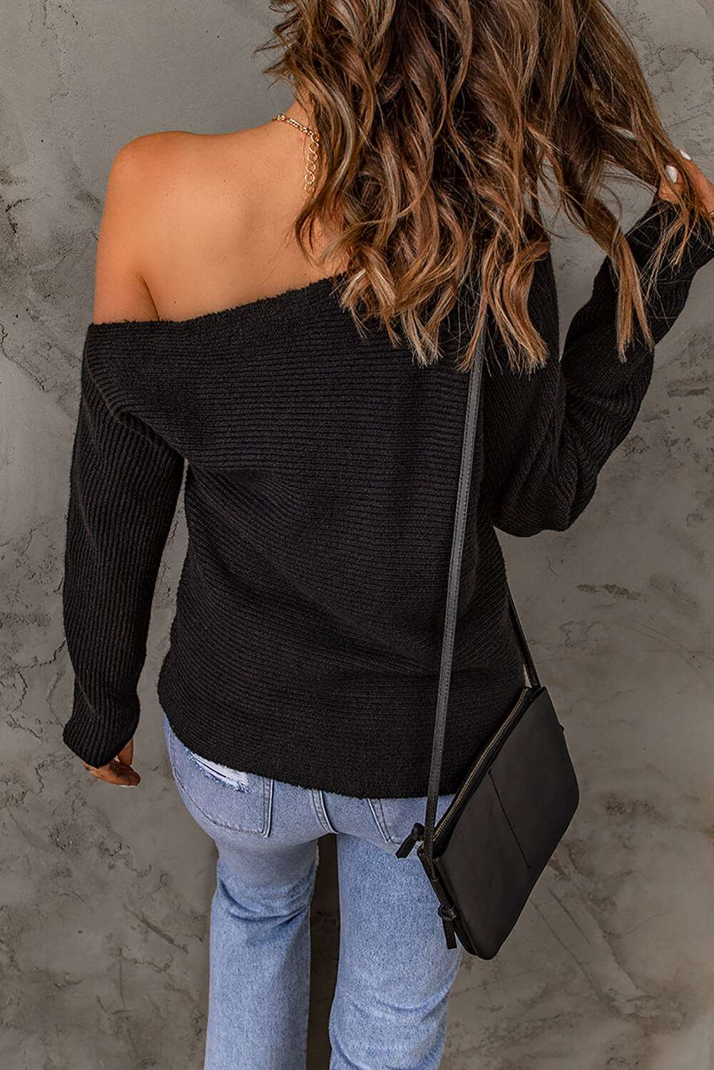 A Horizontal One-Shoulder Sweater