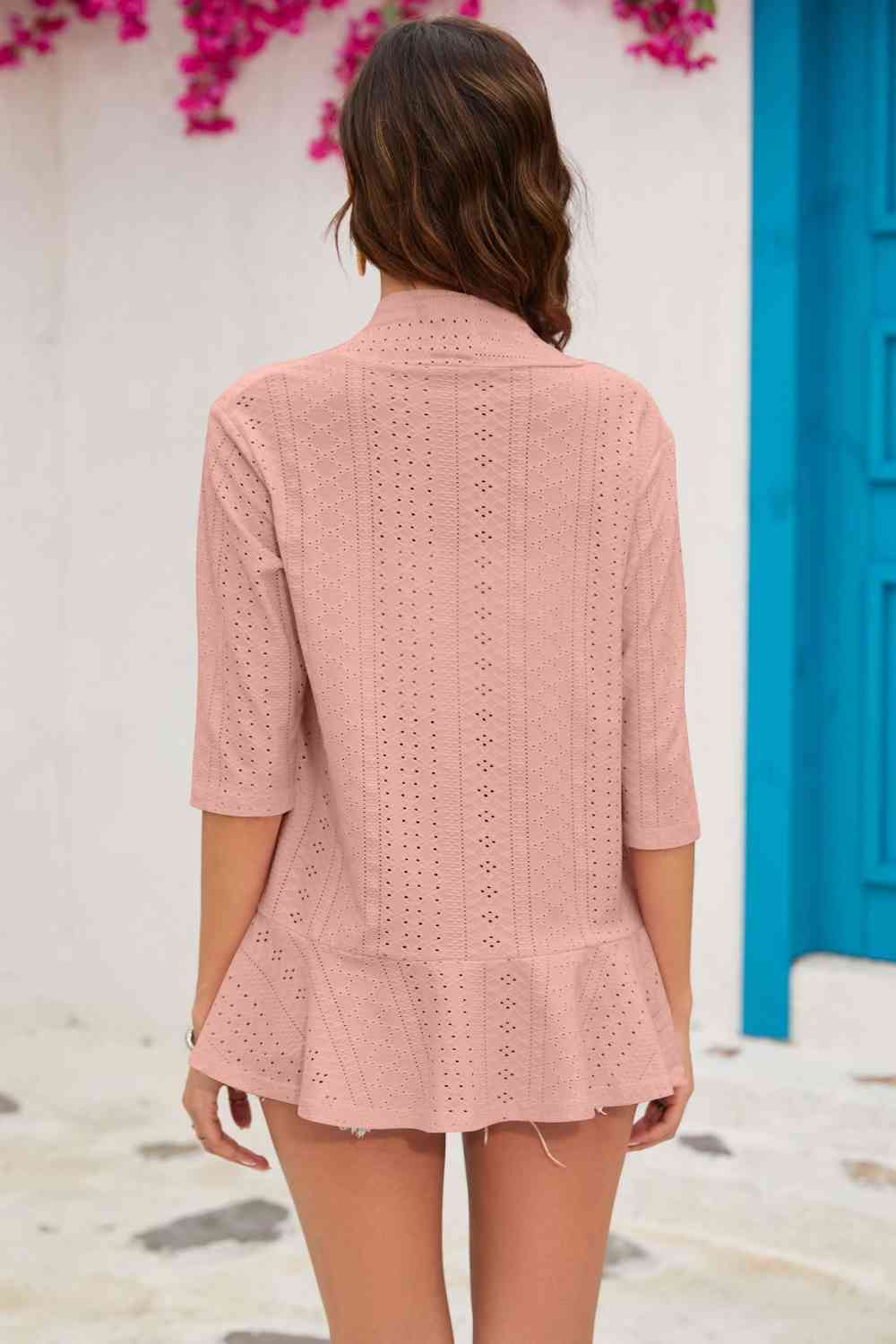 A Half Sleeve Open Front Cardigan