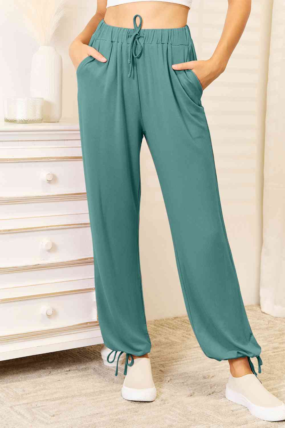 Pants Soft Drawstring Waist Pants with Pockets