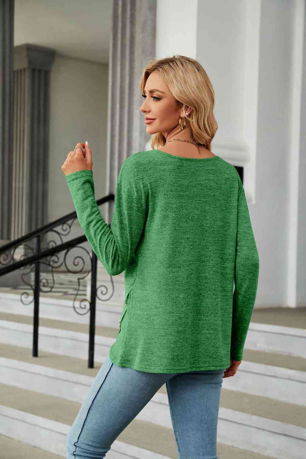 A Cozy Solid Long Sleeve T-Shirt