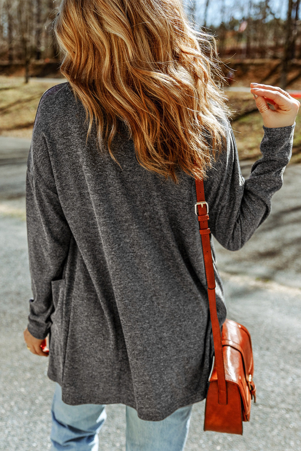 Top Long Sleeve Cardigan with Pocket